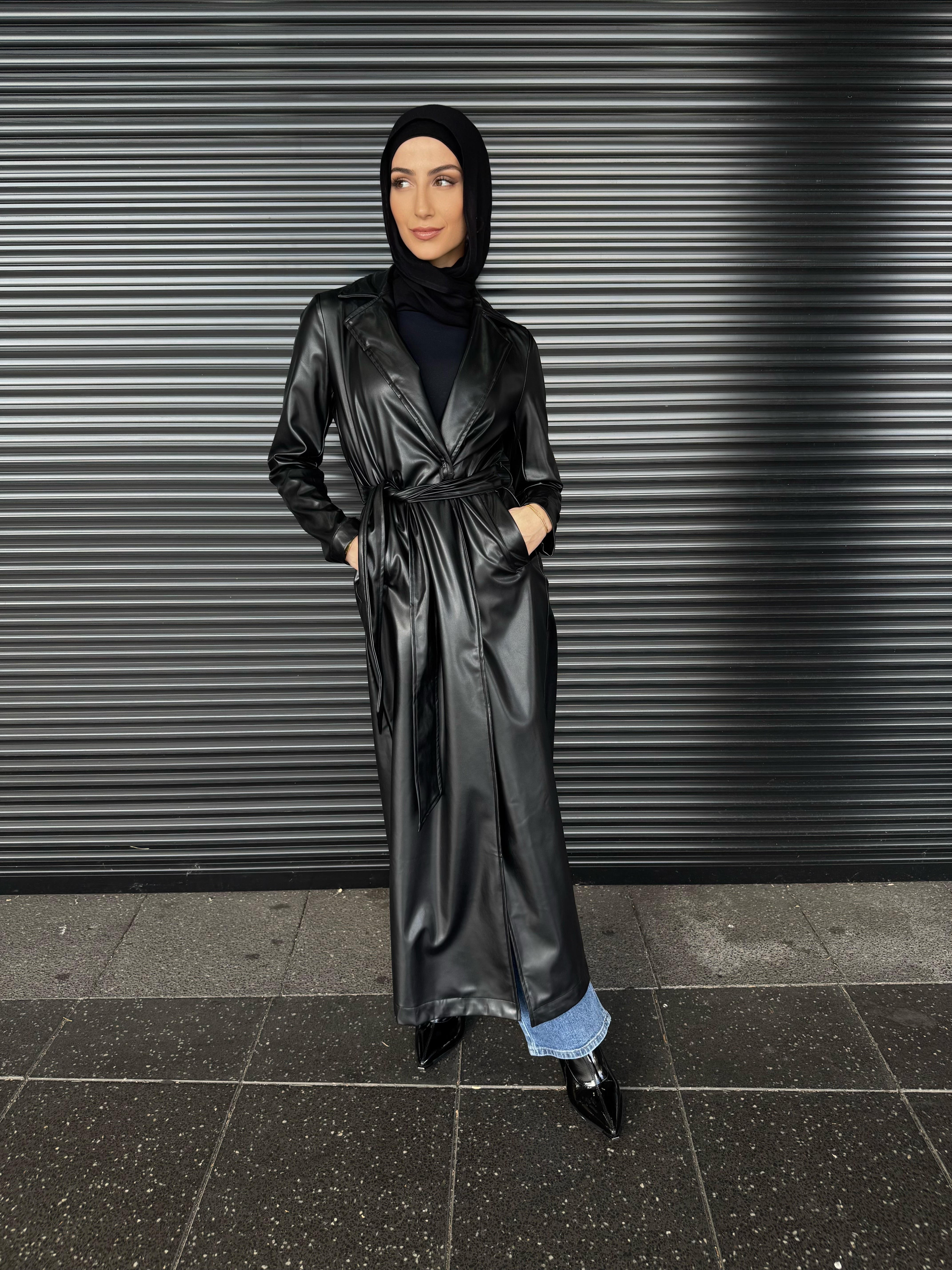 Leather long Coat