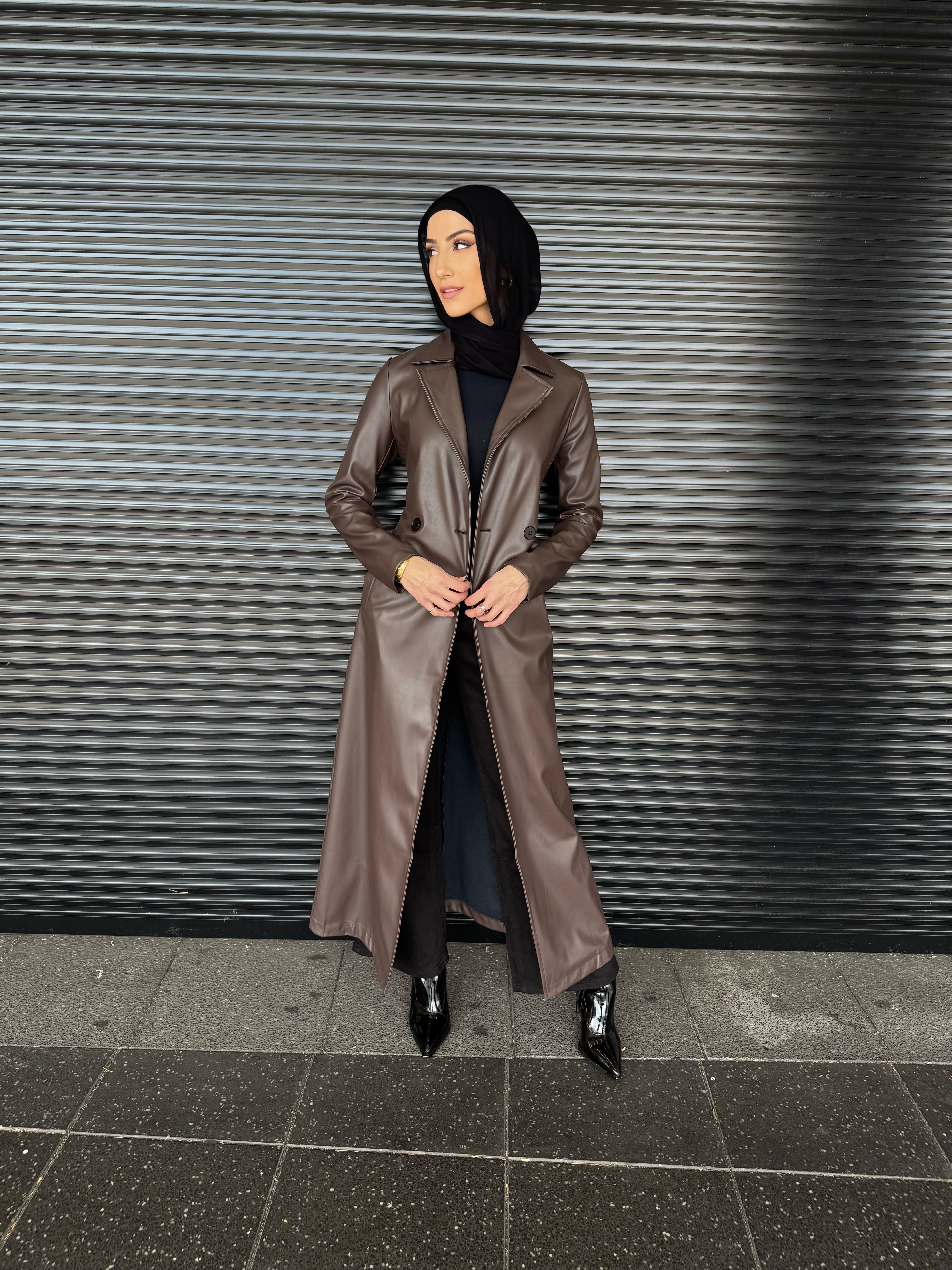 Leather long Coat