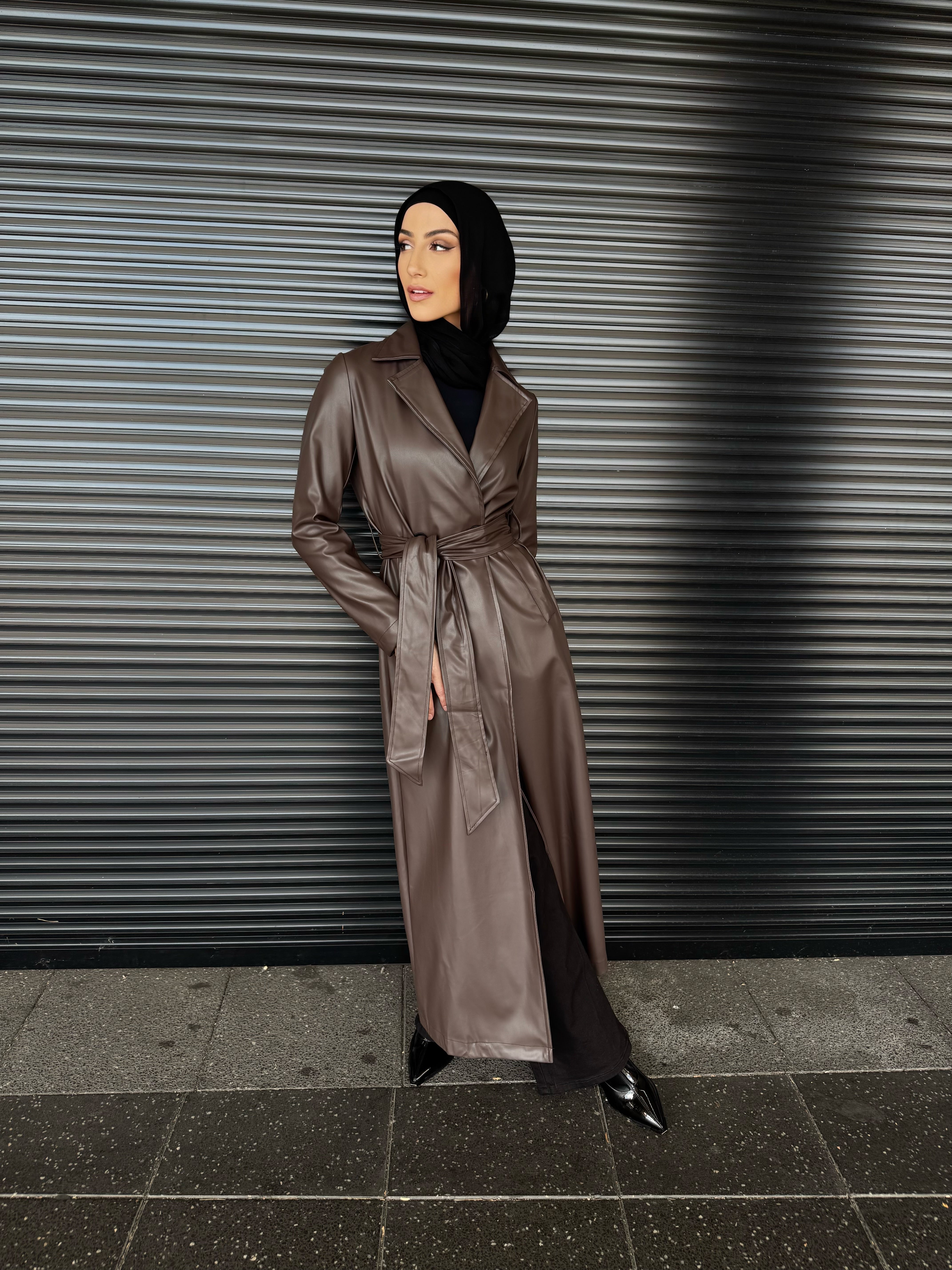 Leather long Coat