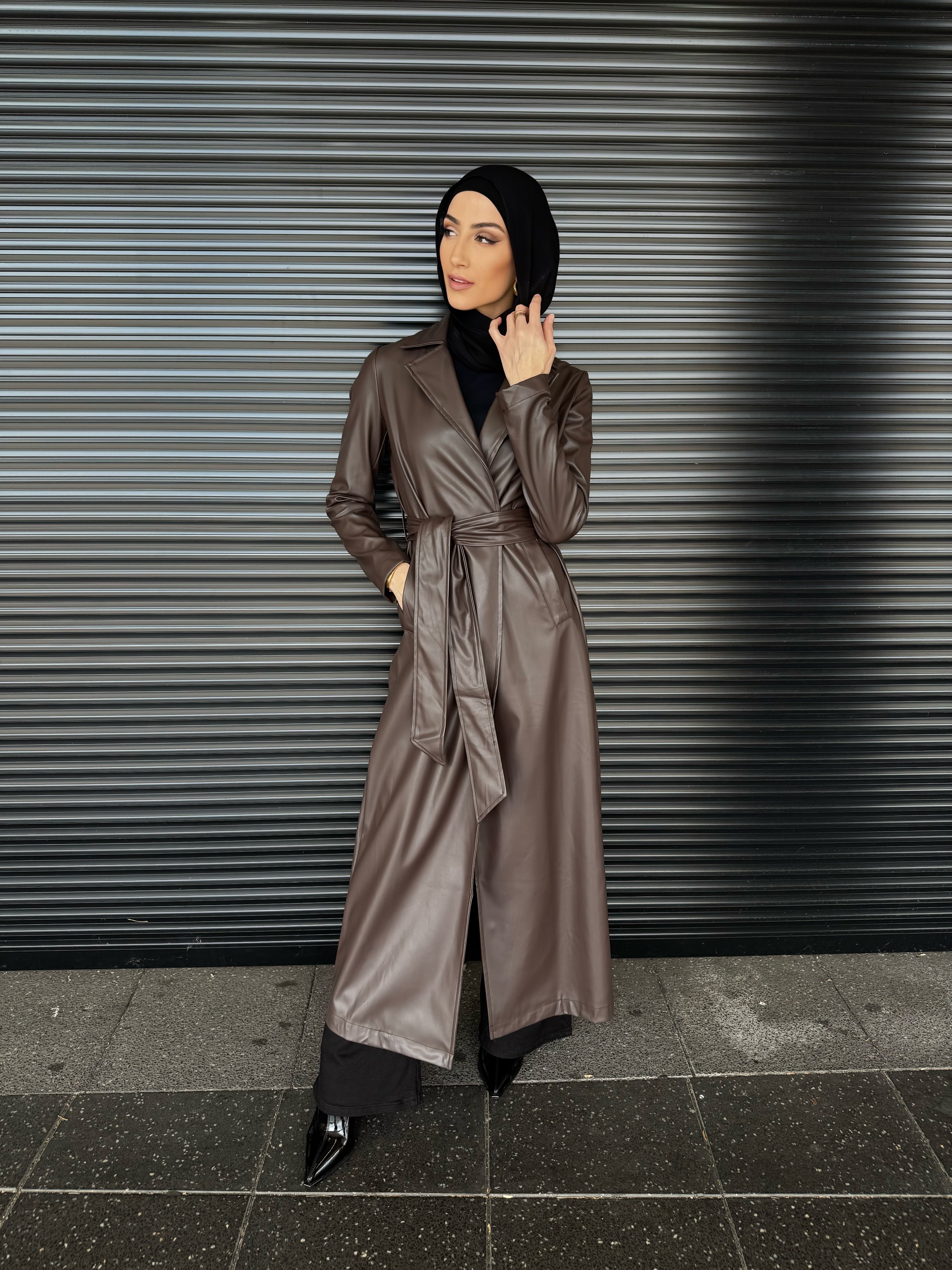 Leather long Coat