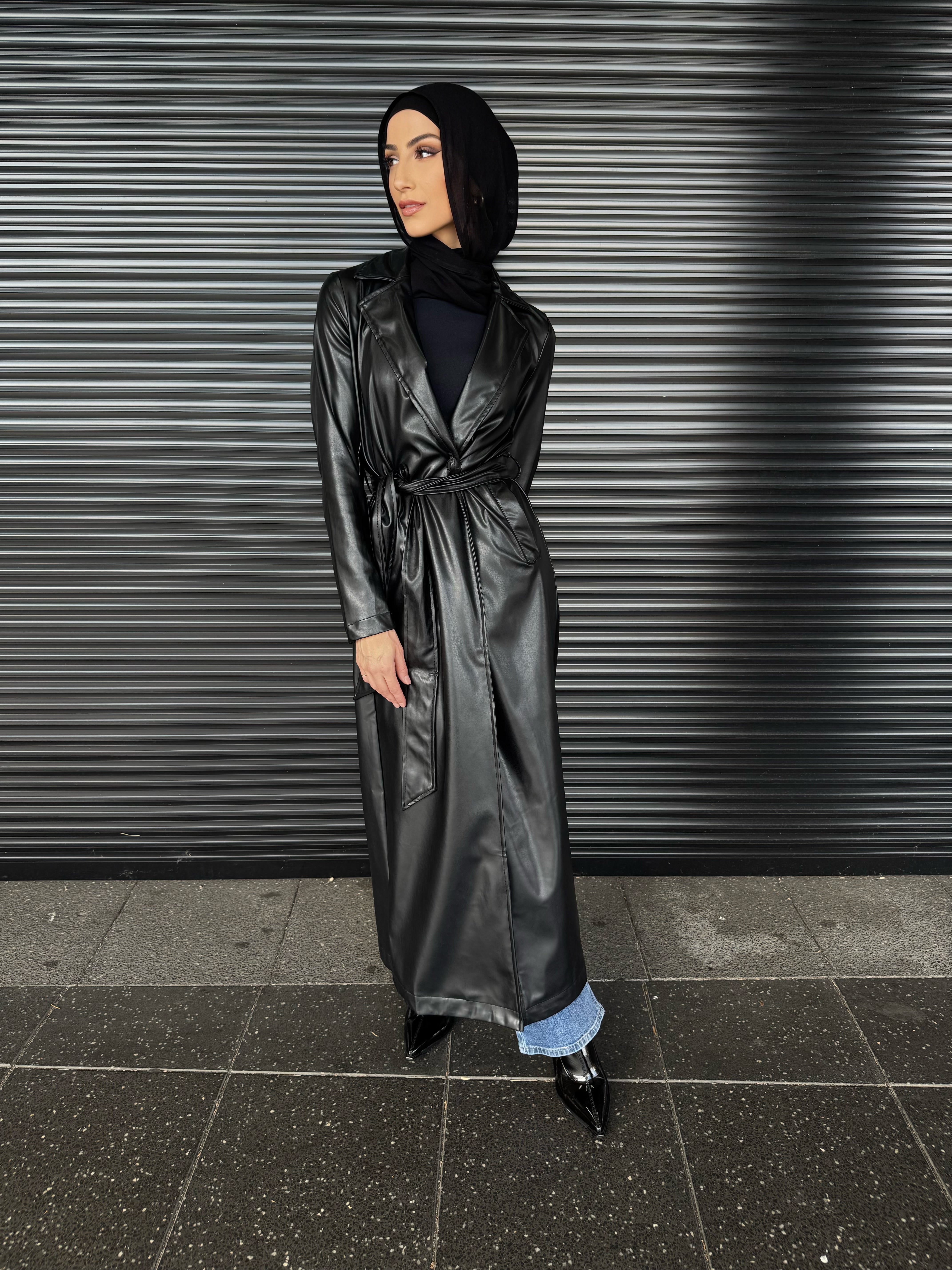 Leather long Coat