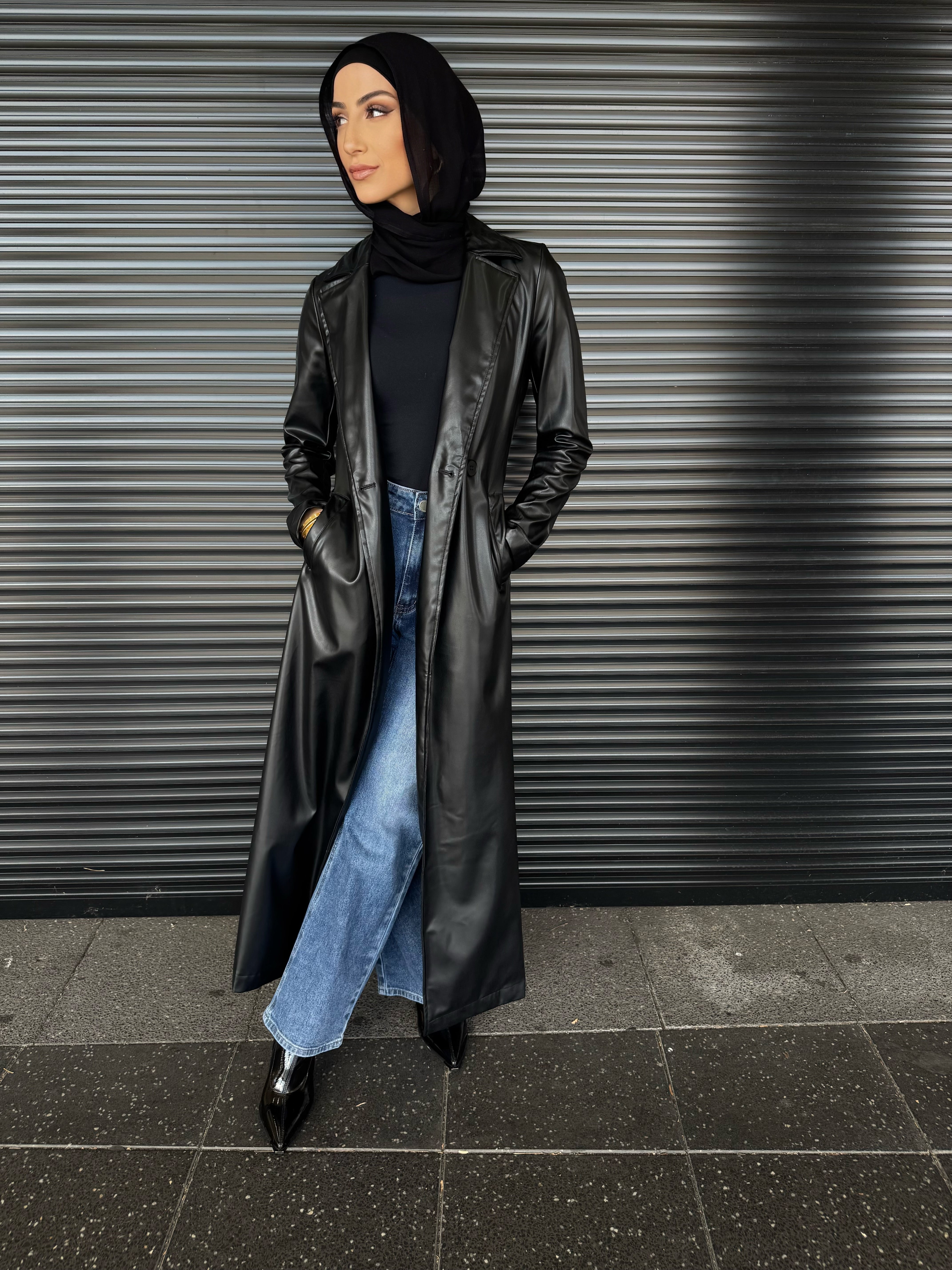 Leather long Coat