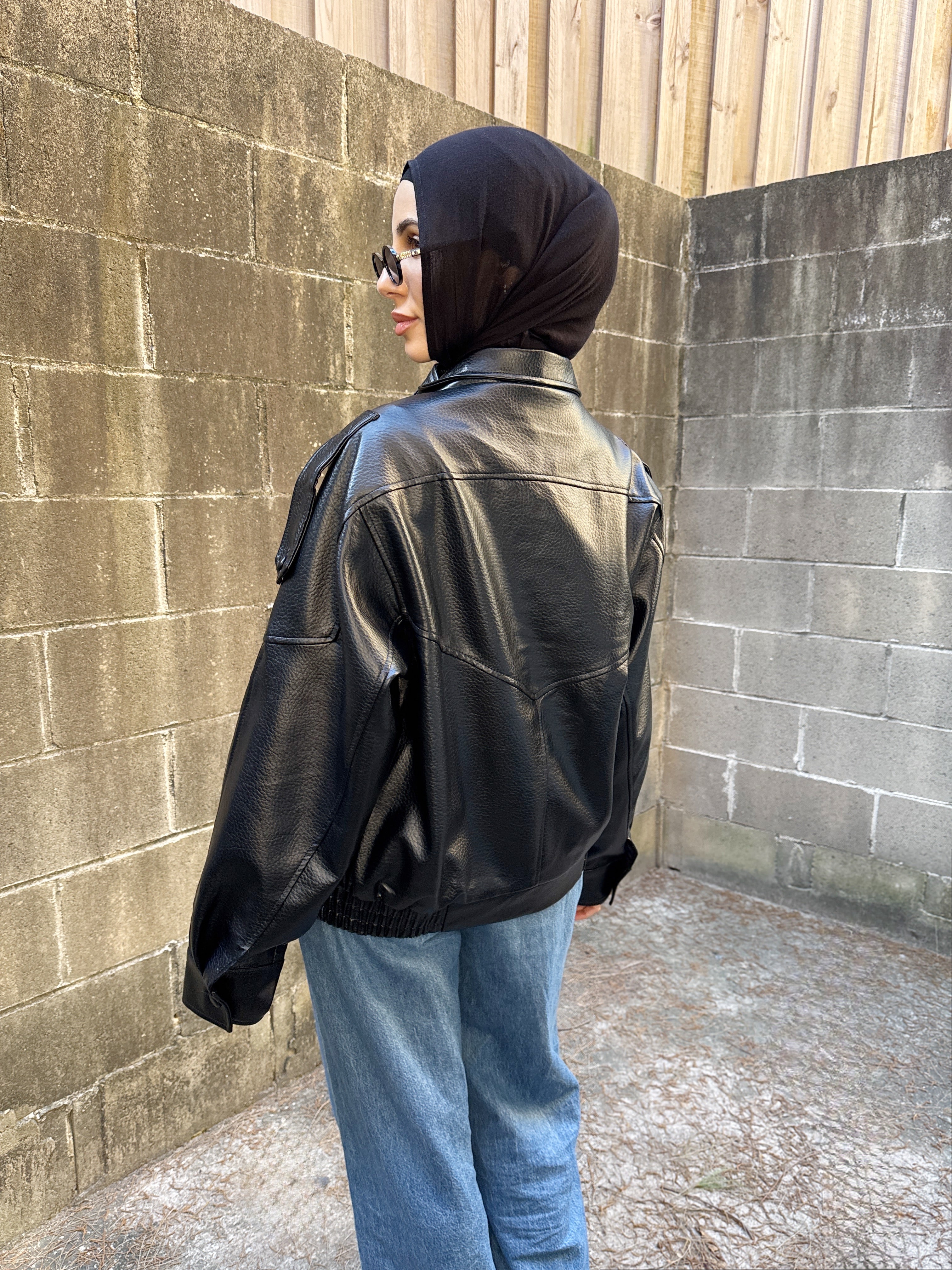 Leather Bomber Jacket