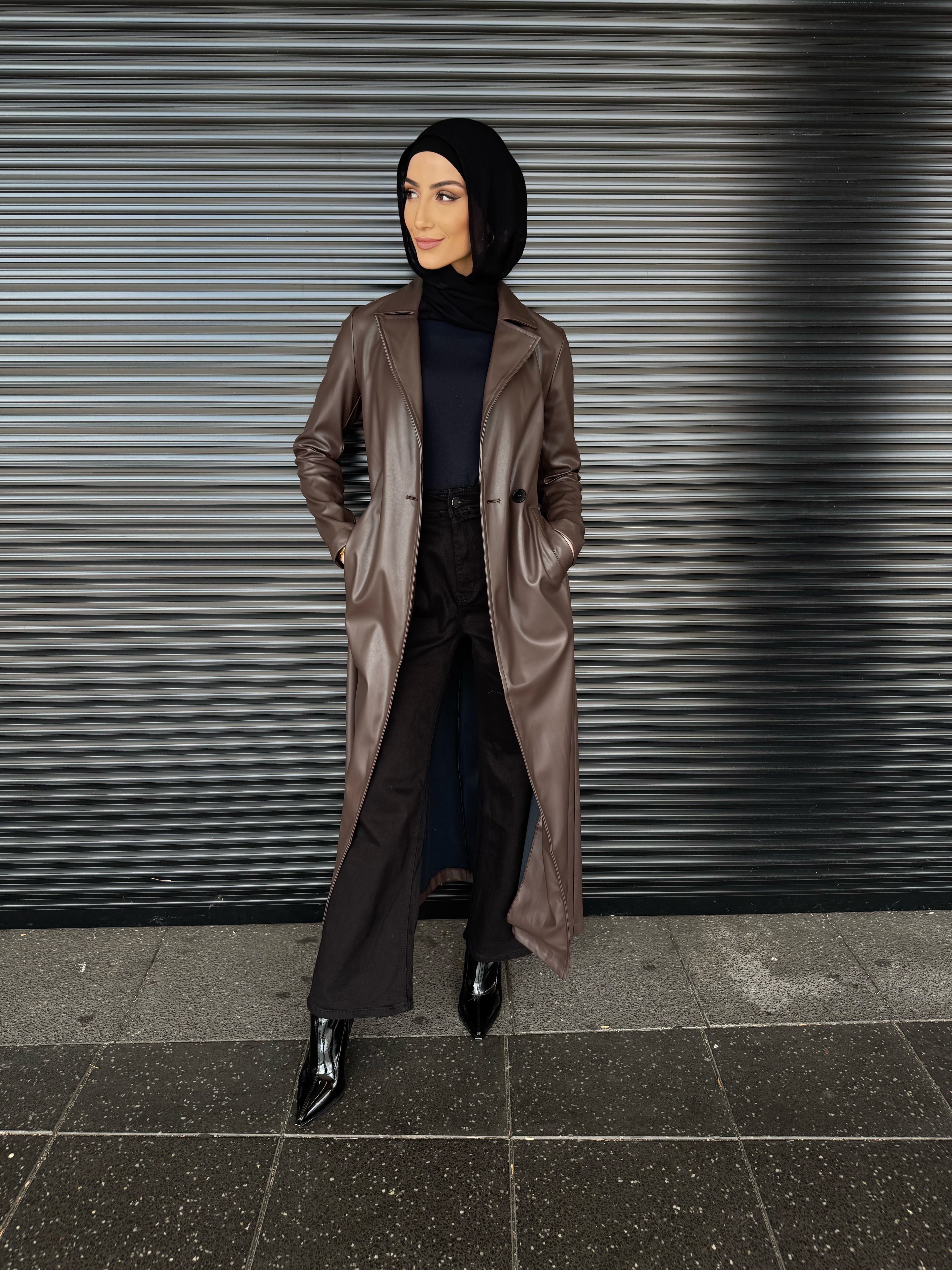 Leather long Coat