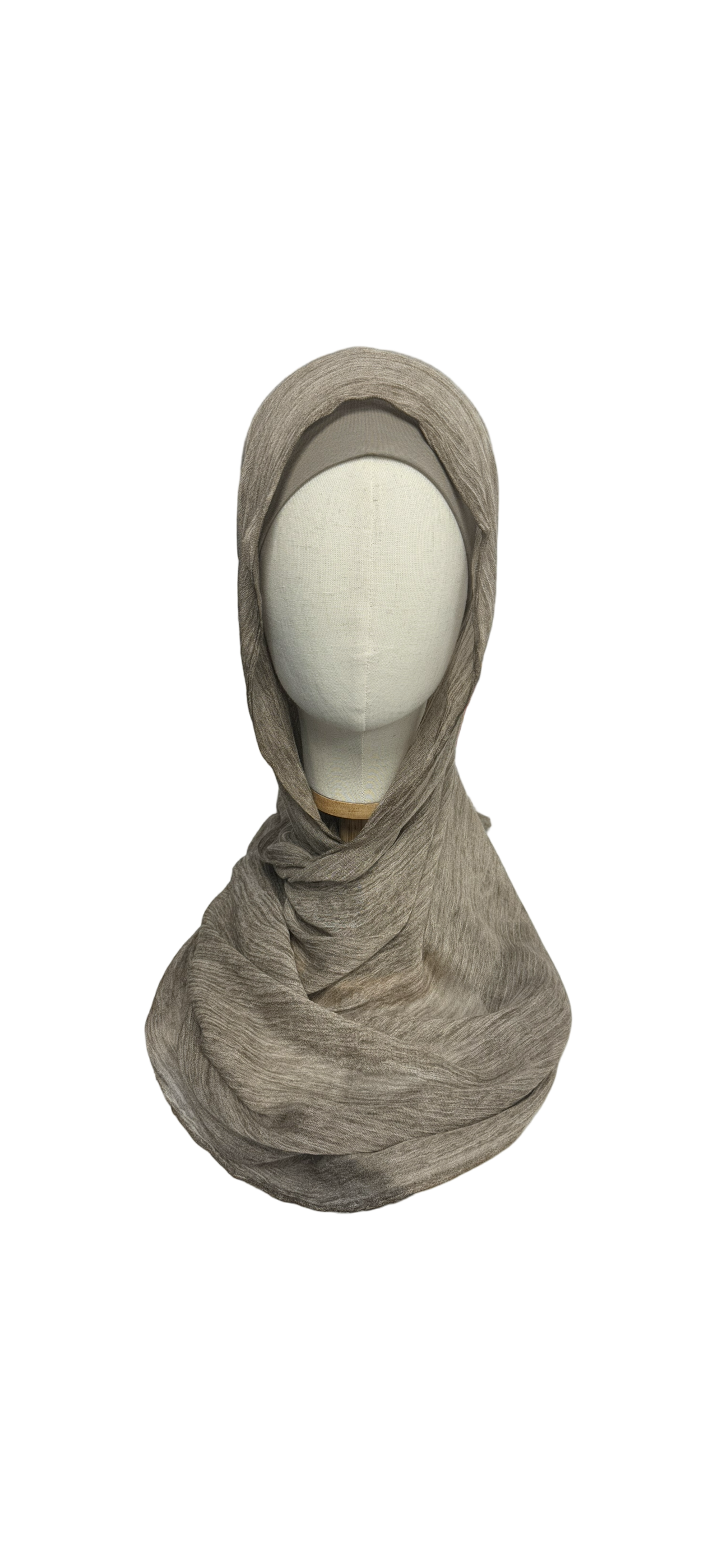Crinkled hijab # 82 taupe brown