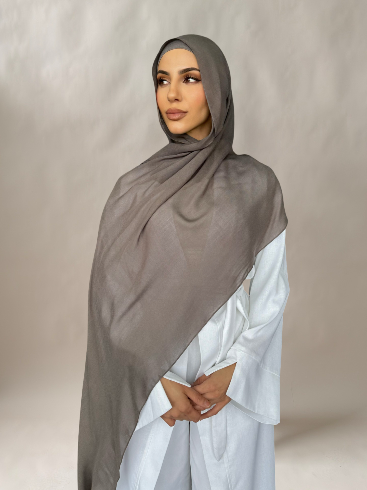 Single stitch hijab #24 grey