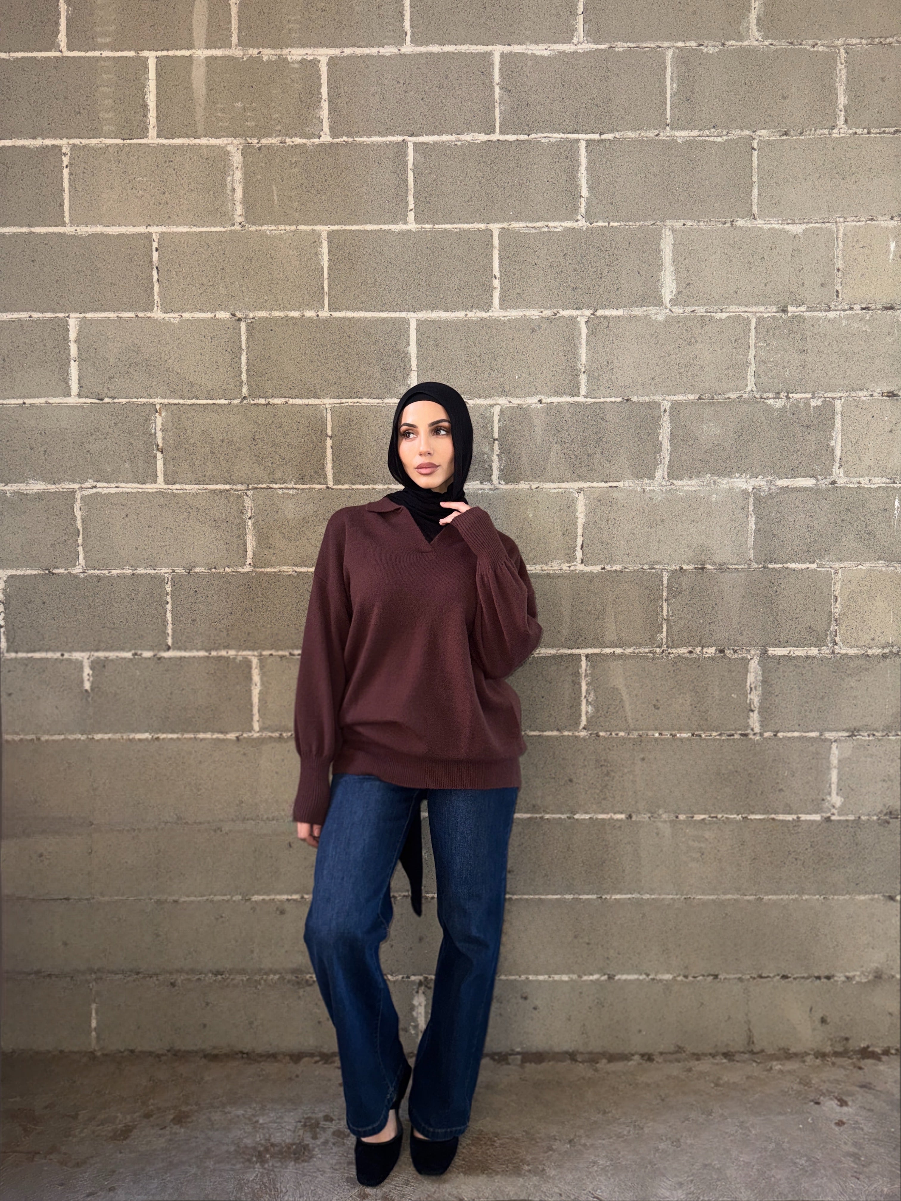 Billie collard knit top