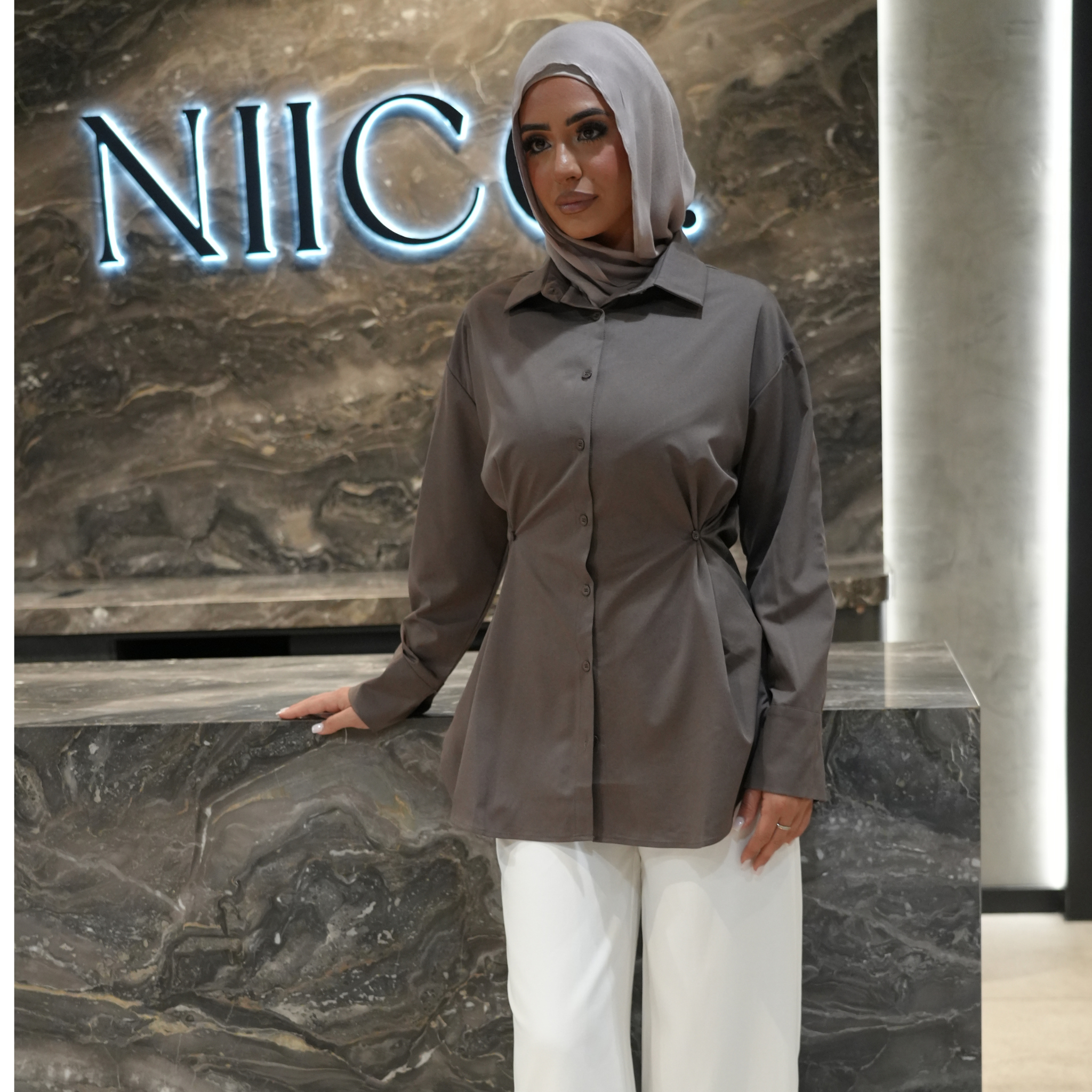 Elle button up shirt