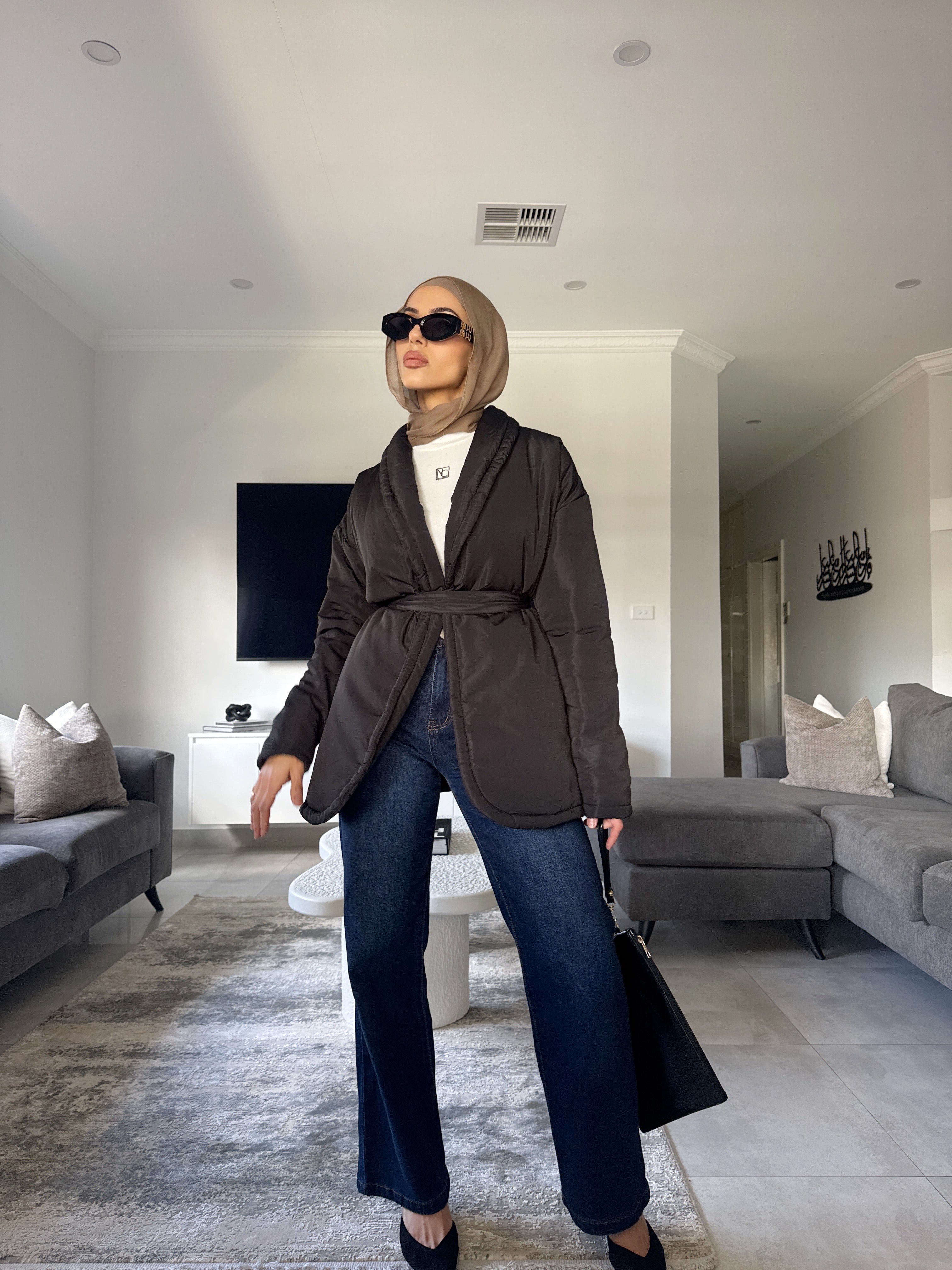 Puffer wrap coat
