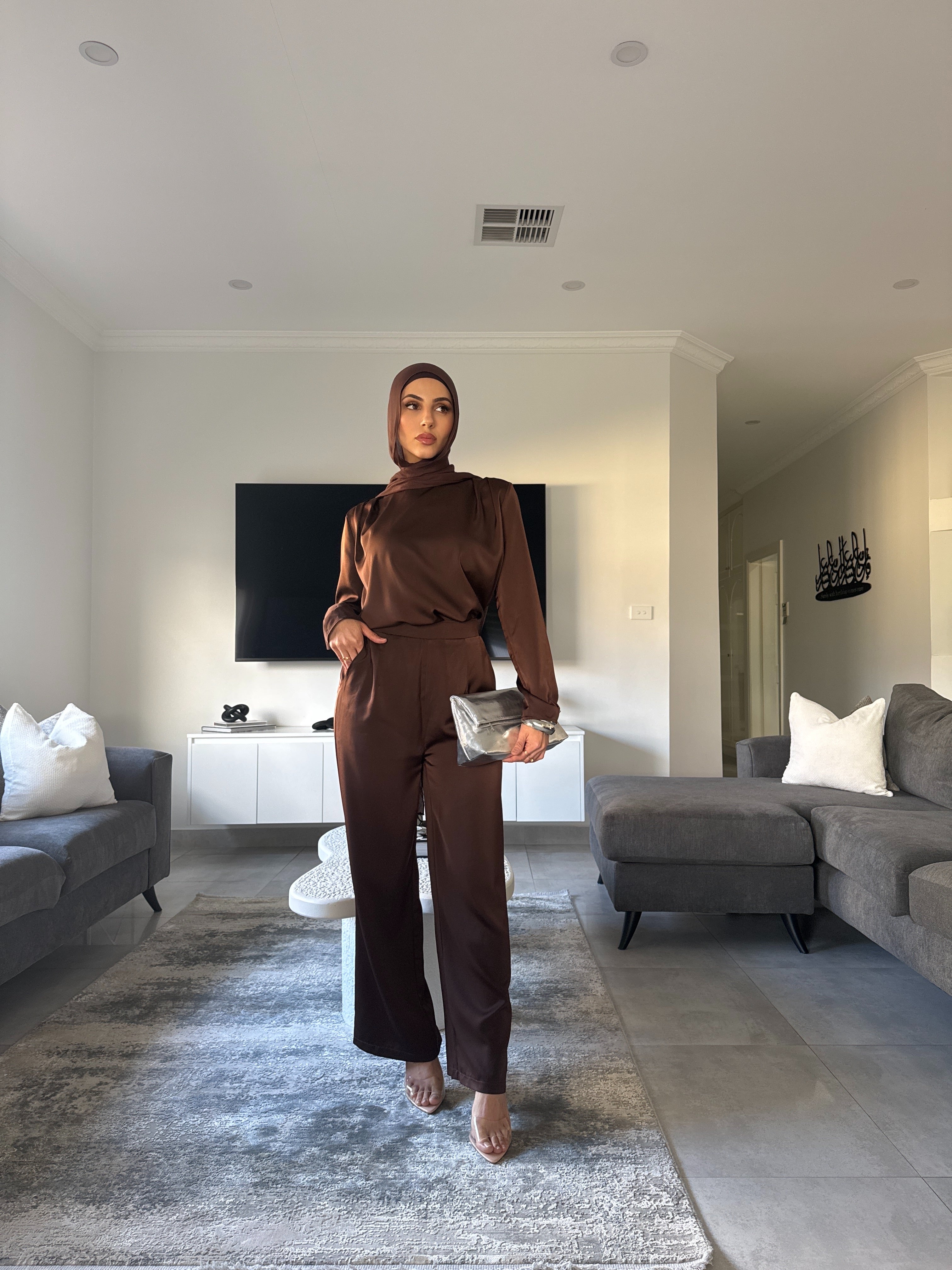 Sakina 3 piece satin set