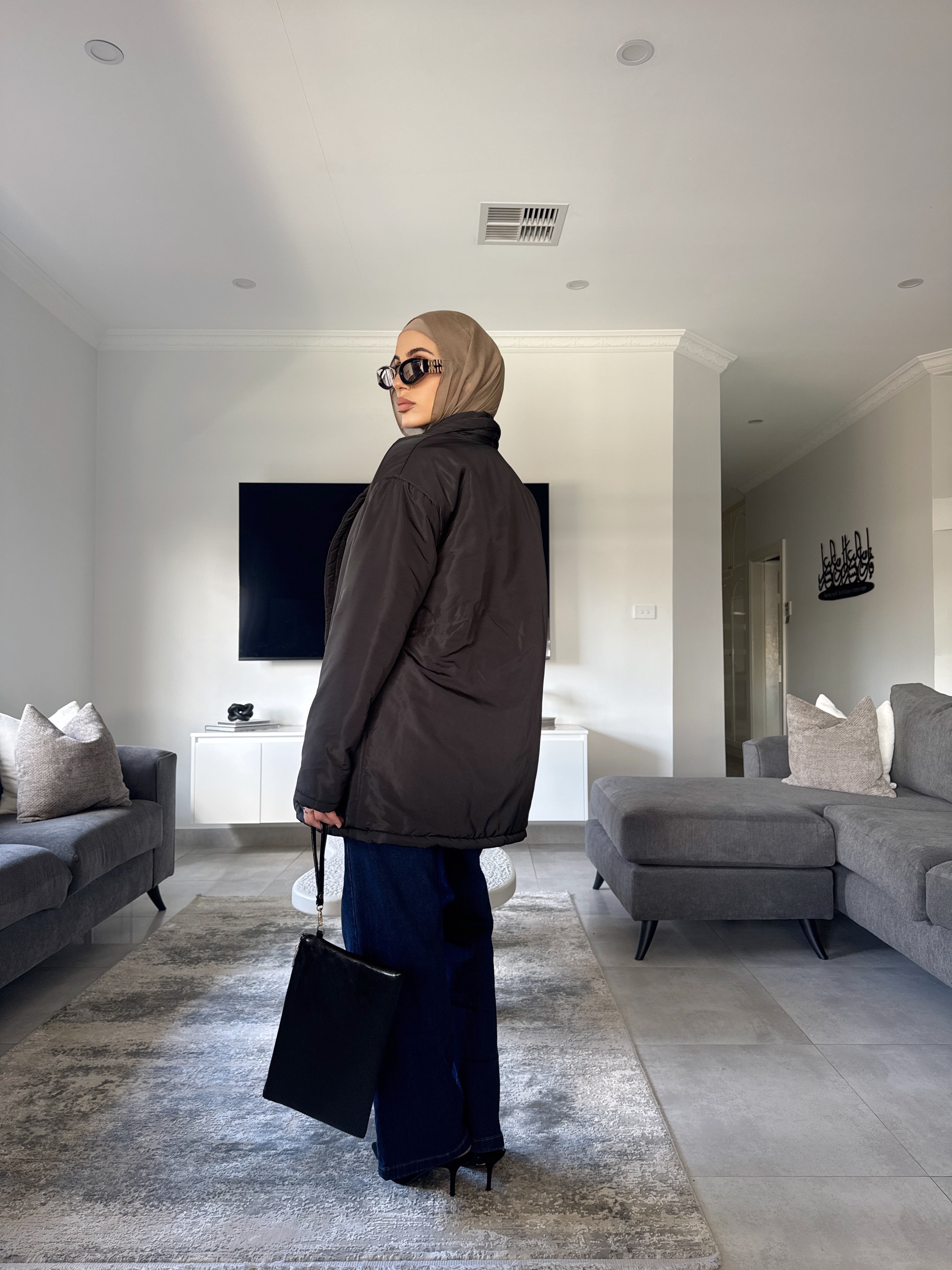 Puffer wrap coat