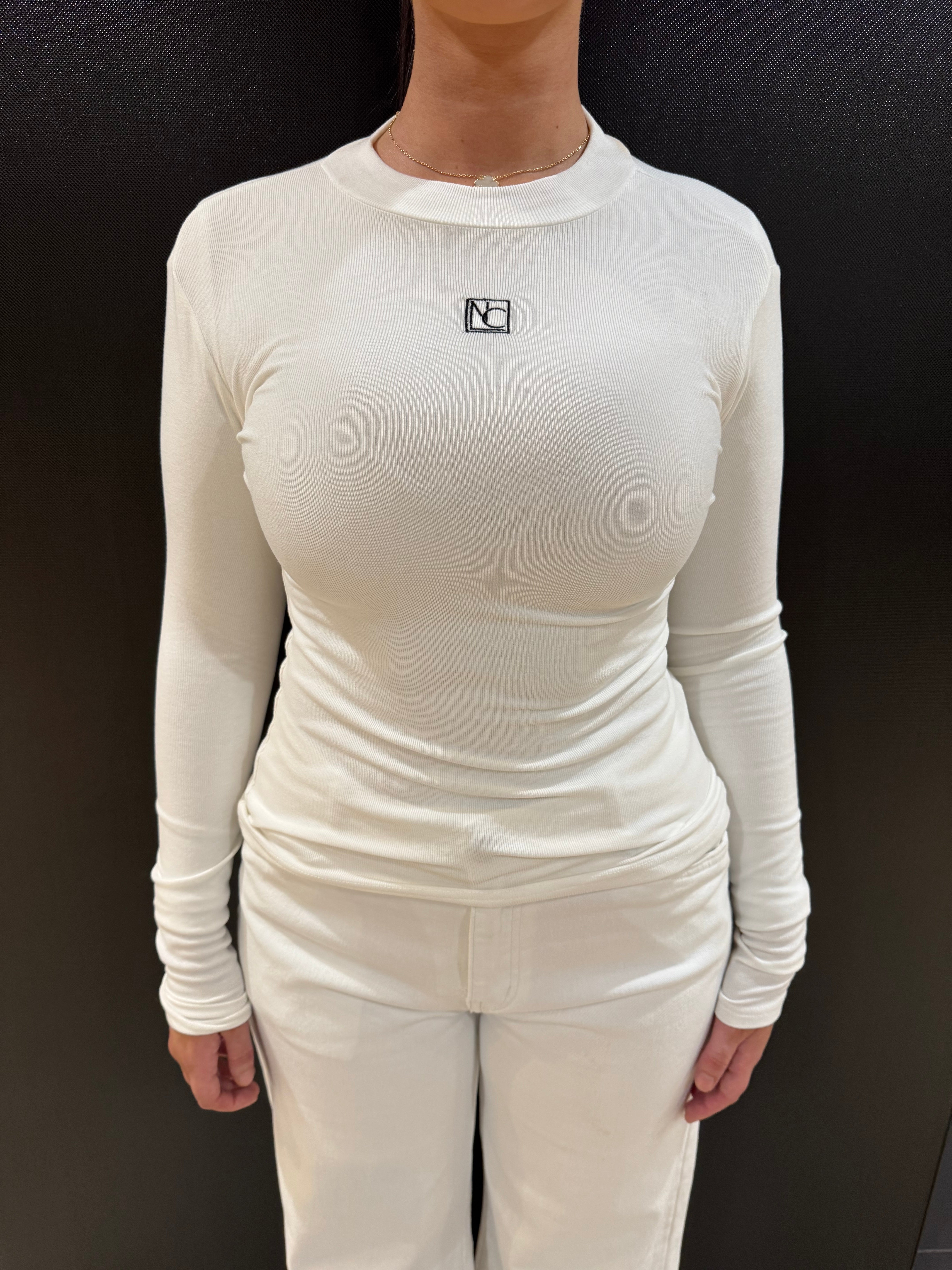 NIICE logo sleeve ribbed top