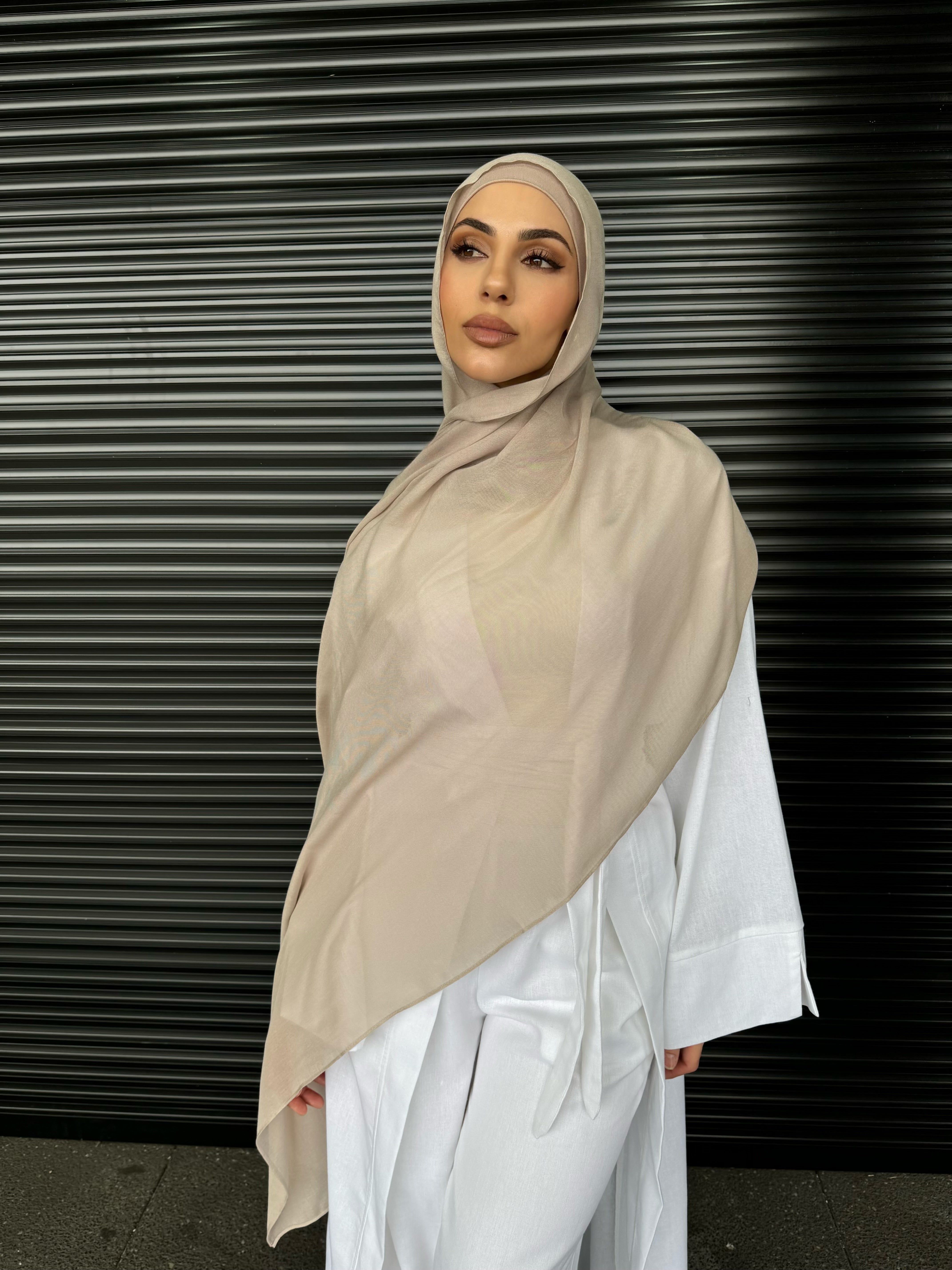 Single stitch hijab #22 Nude