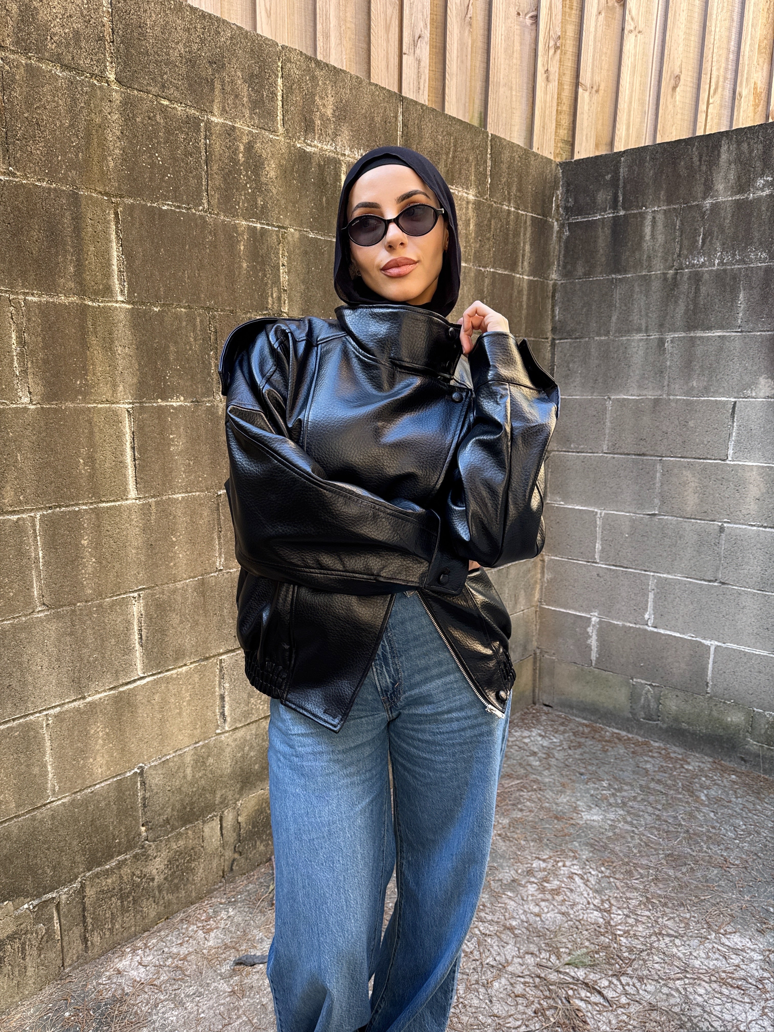 Leather Bomber Jacket