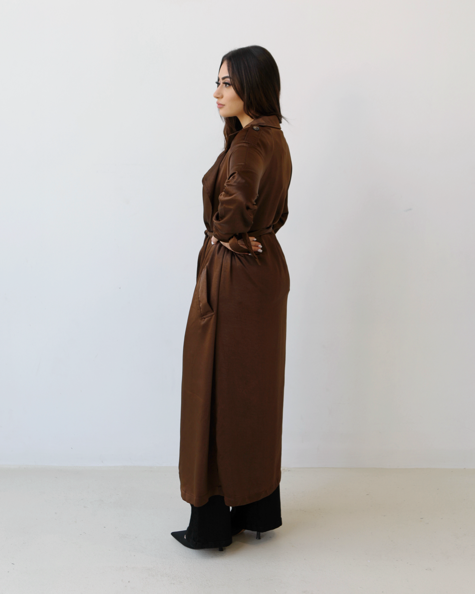 Hage Satin trench coat