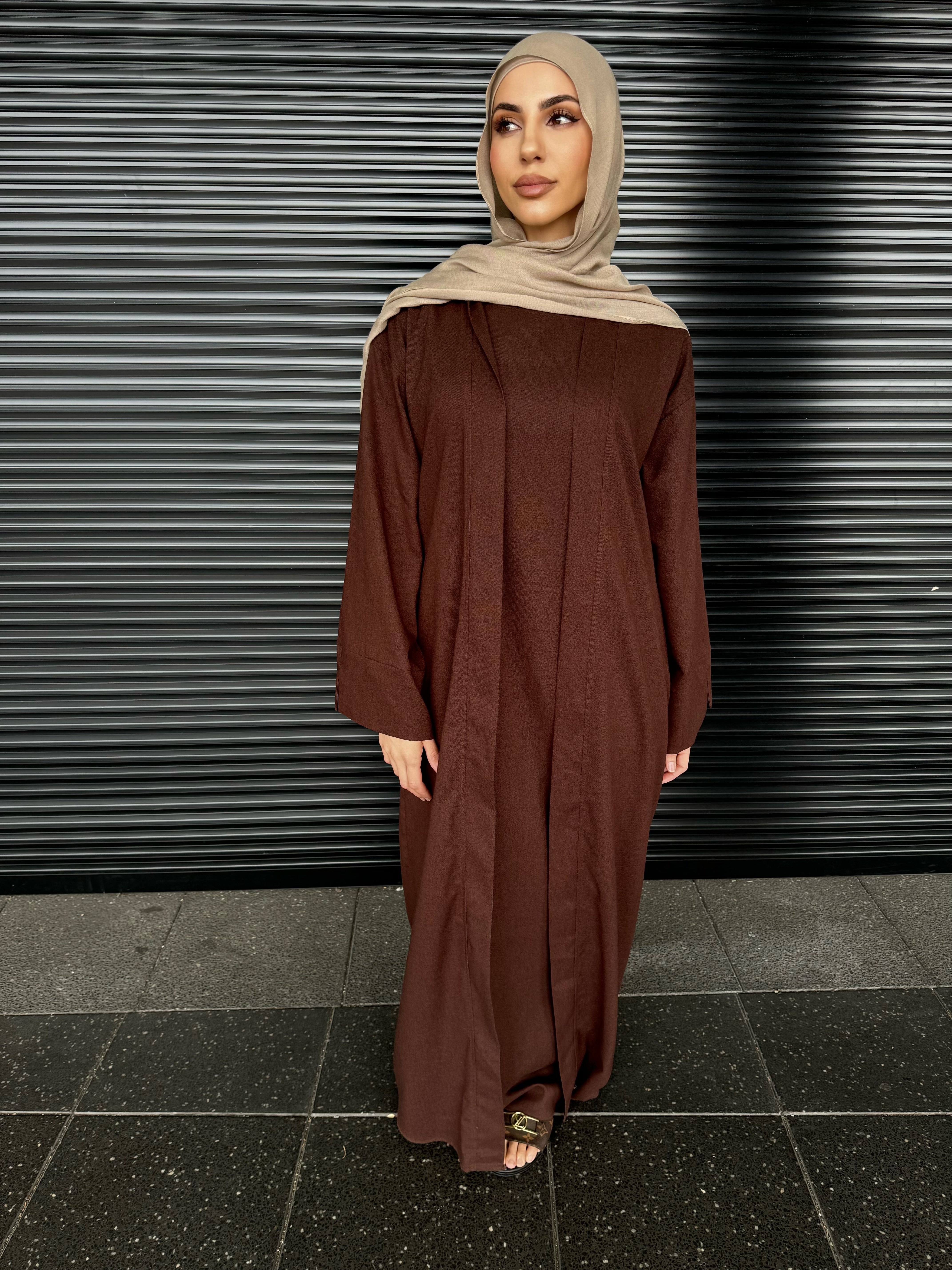 Malaak linen abaya set