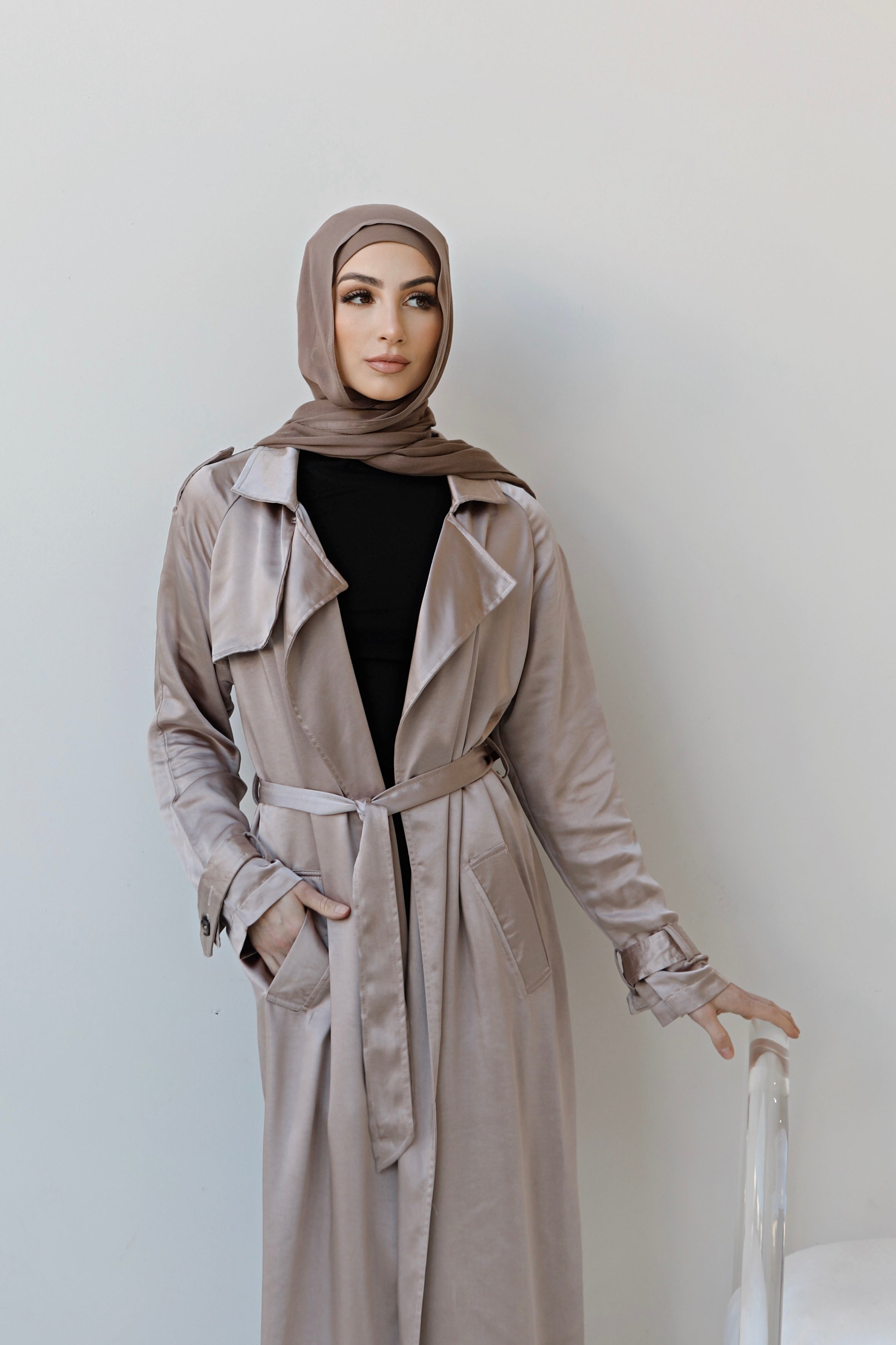 Hage Satin trench coat