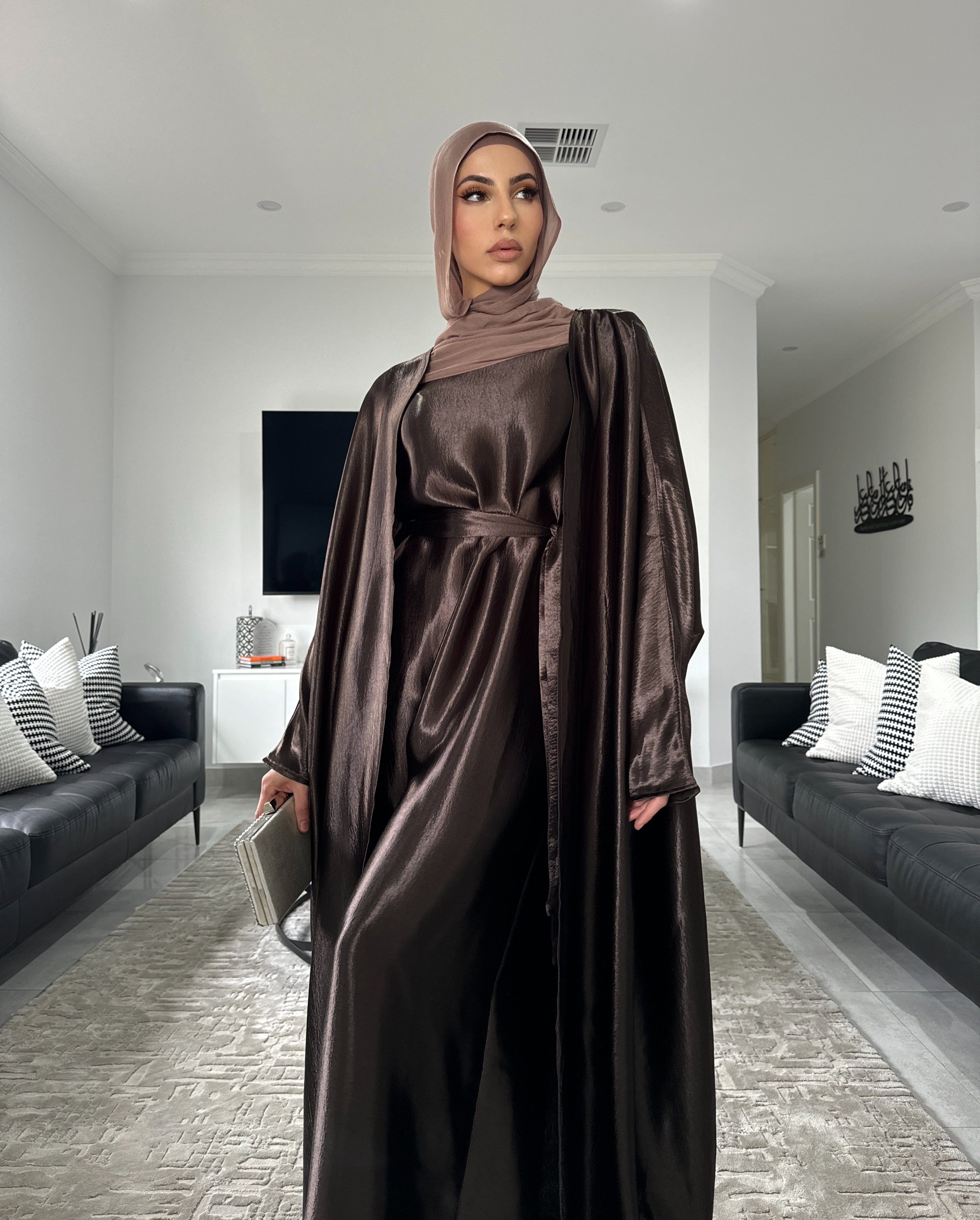 Shimmer kaftan abaya set