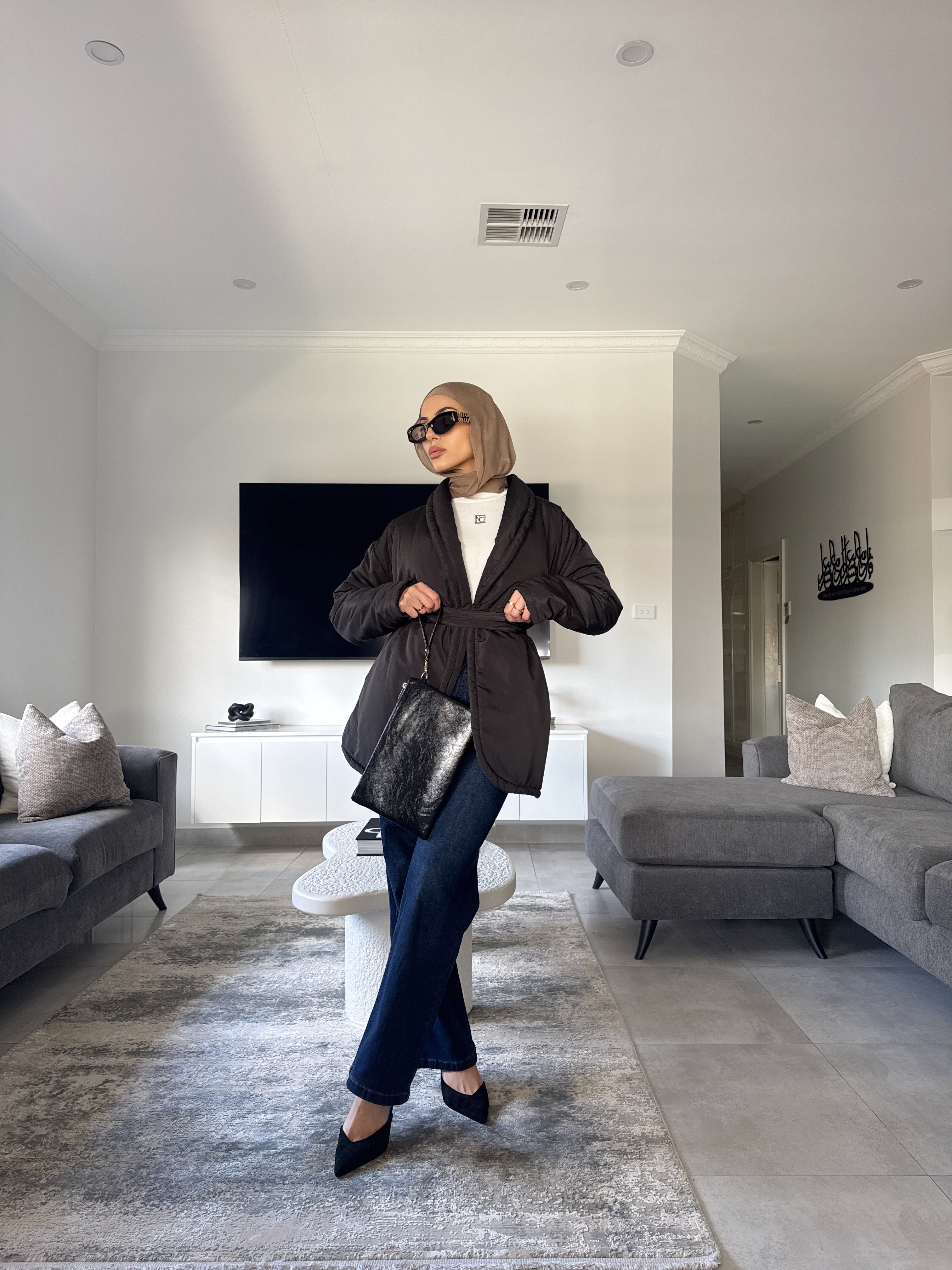 Puffer wrap coat