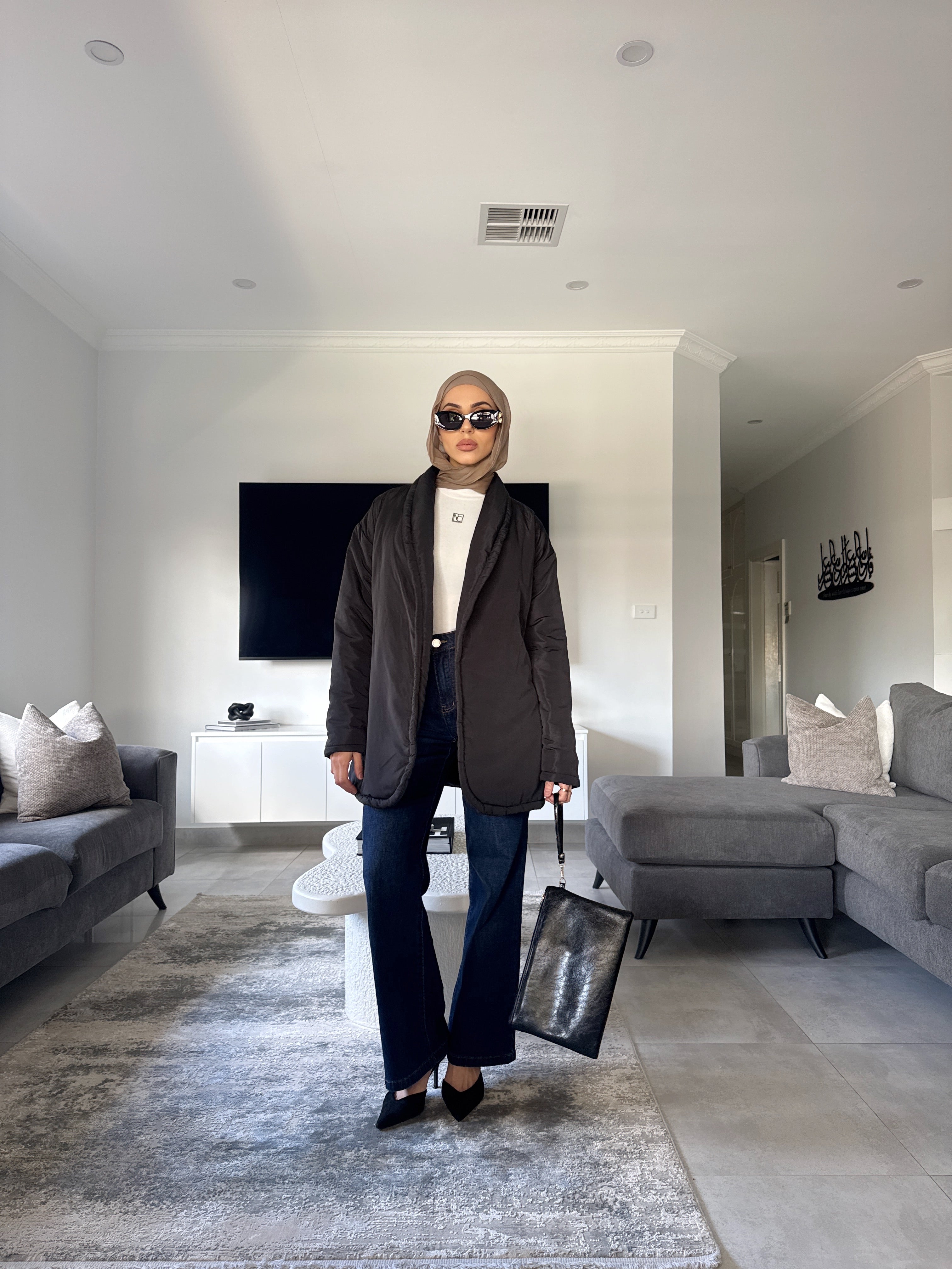 Puffer wrap coat