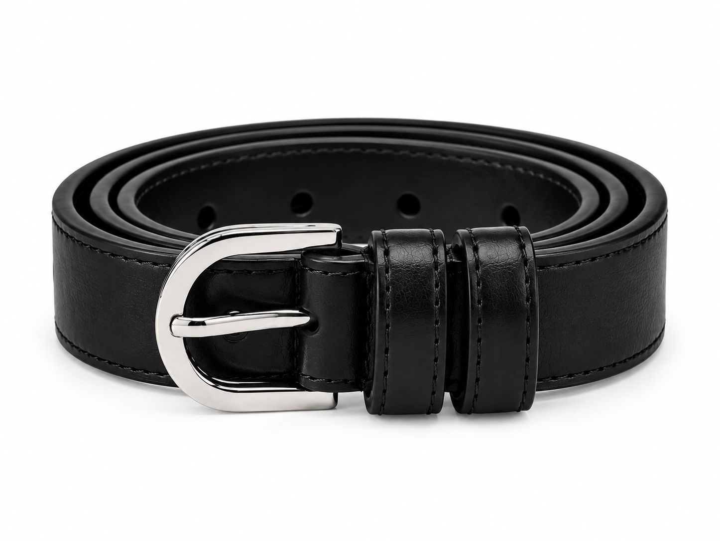 Silver buckle belt