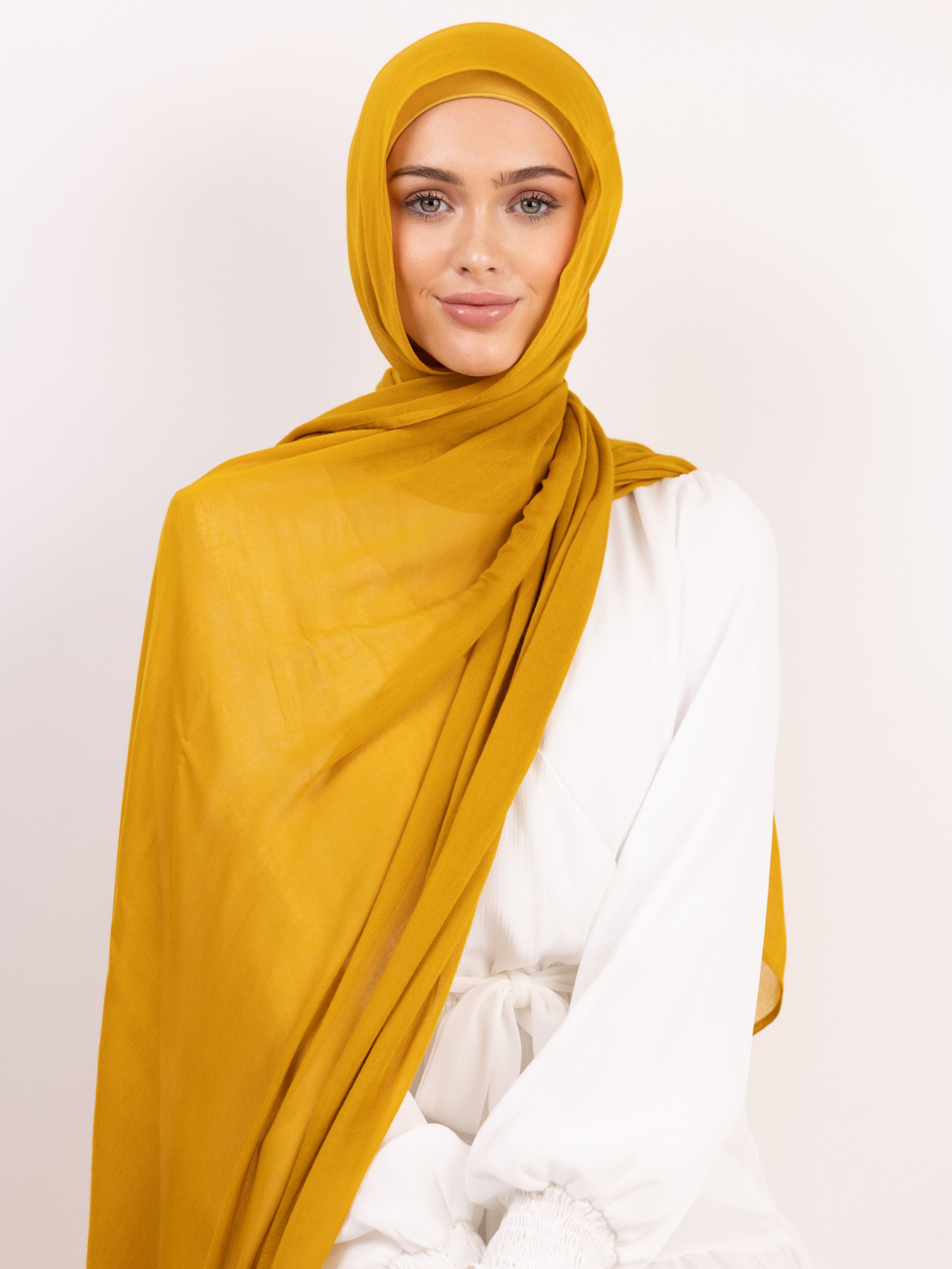 Jamila Cotton Shawl Mustard