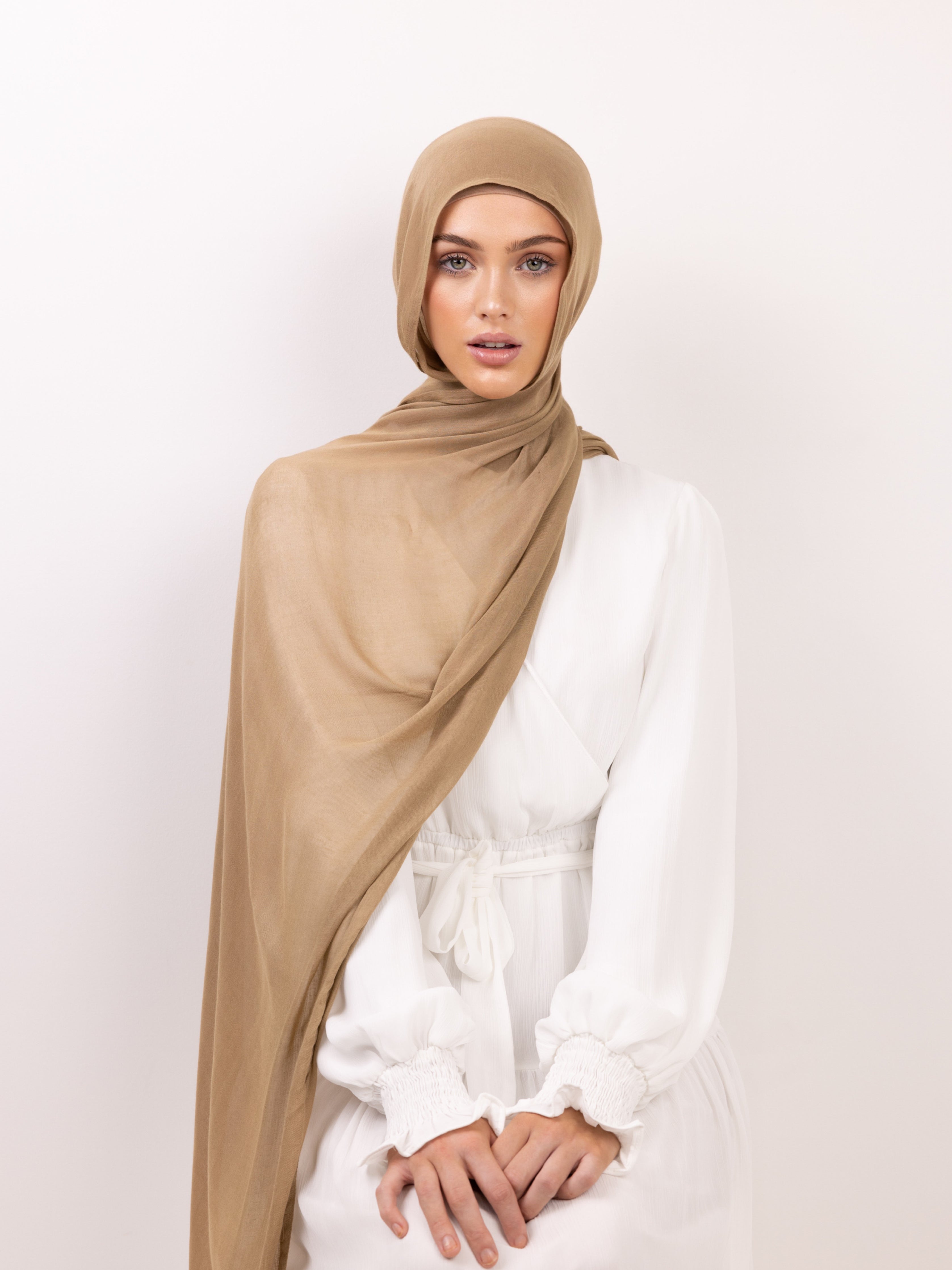 Jamila Cotton Shawl Light Camel